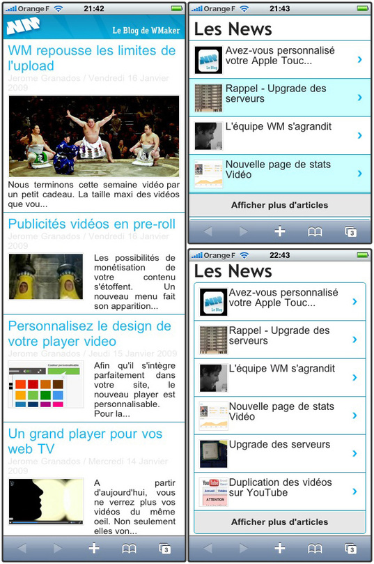 iPhone version: modules headlines and Latest News revisited